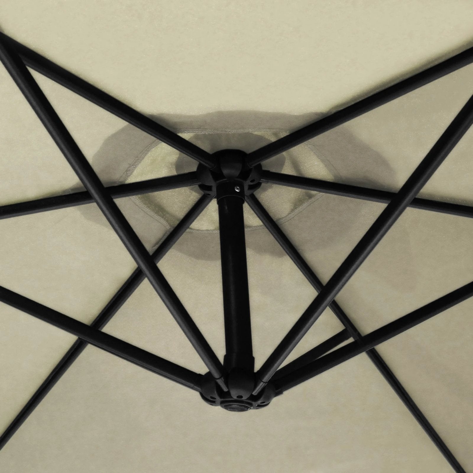 Monster Shop Premium Cream Cantilever Parasol With Fan Base Crank Winding For UV Protected Outdoor Patio - Uncategorized Parasol