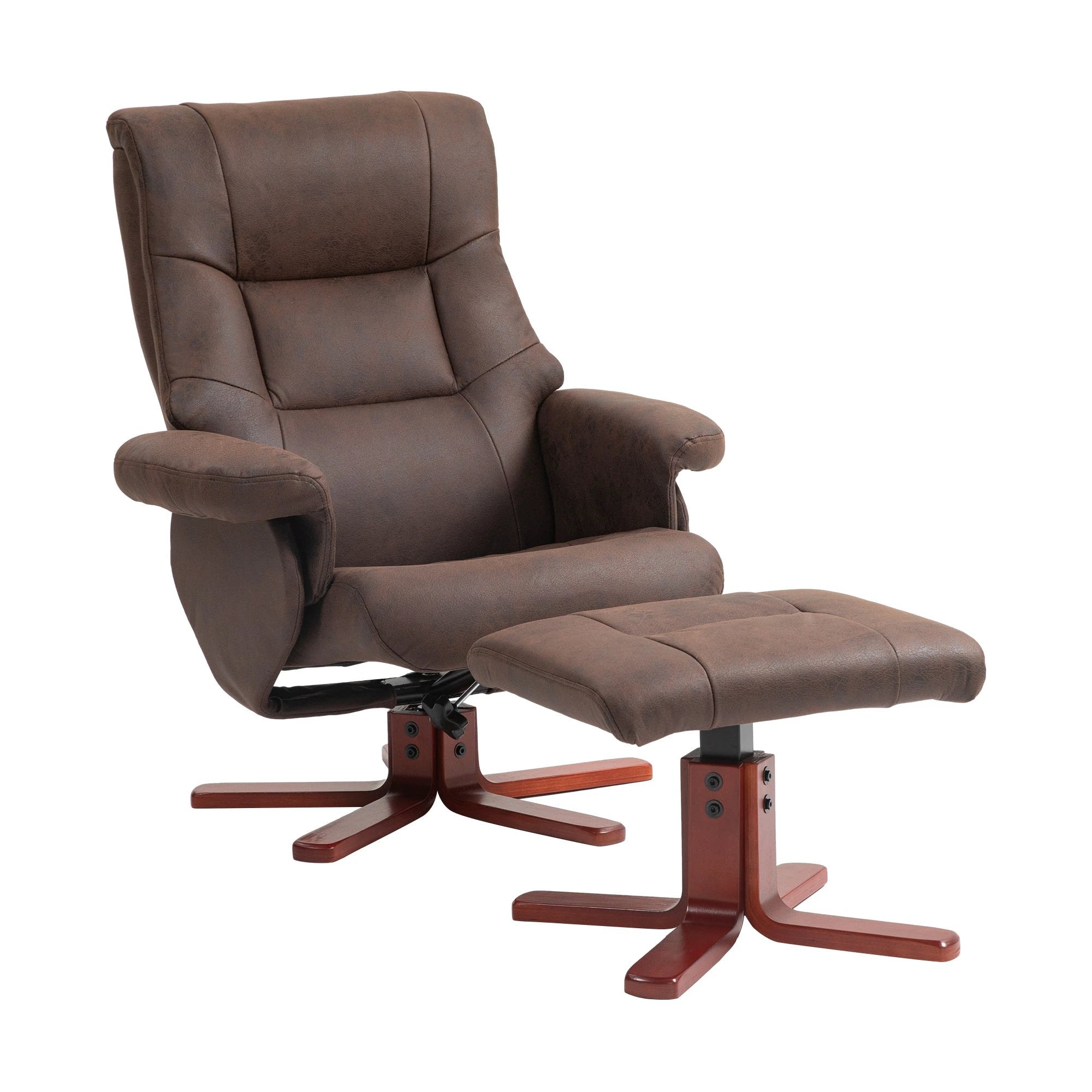 HOMCOM Recliner Chair with Footstool, Backrest Adjustable, Armchair by HOMCOM