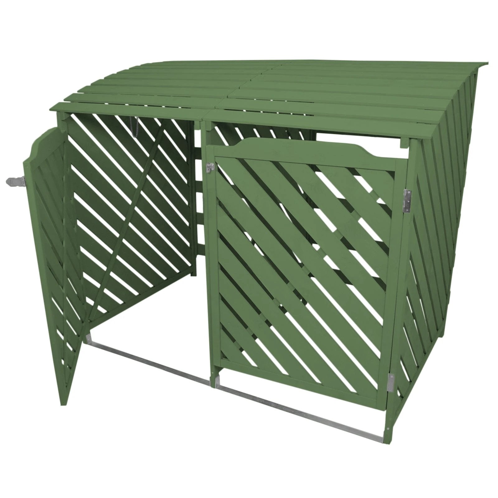 Sage Green Double Wheelie Bin Storage by Monster Shop