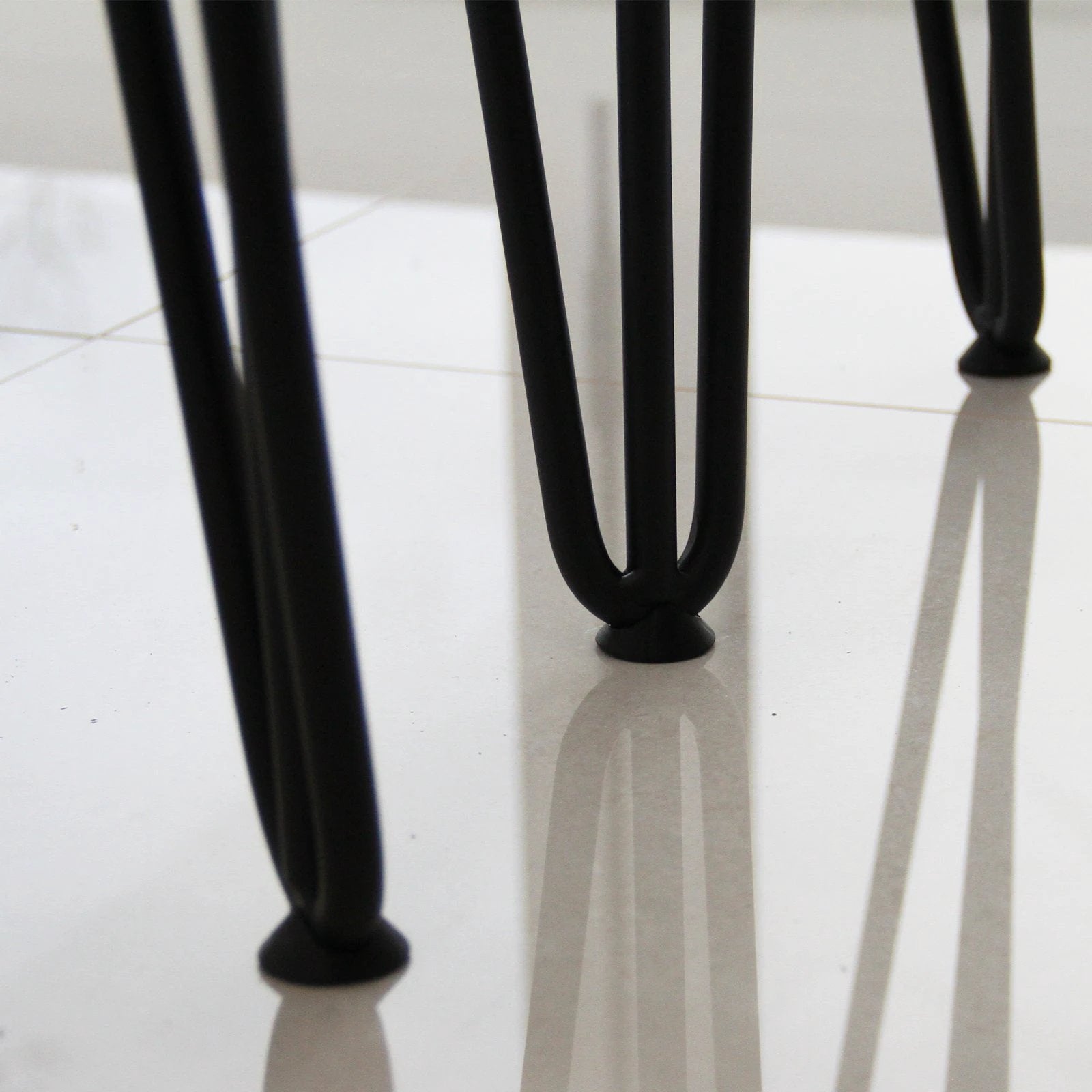 4 x 16" Hairpin Legs - 3 Prong - 12mm - Black by Monster Shop