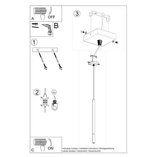 Pendant lamp steel Mozaica modern Design G9 by Sollux Lighting
