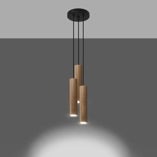 Pendant lamp wood Lino Scandinavian Design GU10 by Sollux Lighting