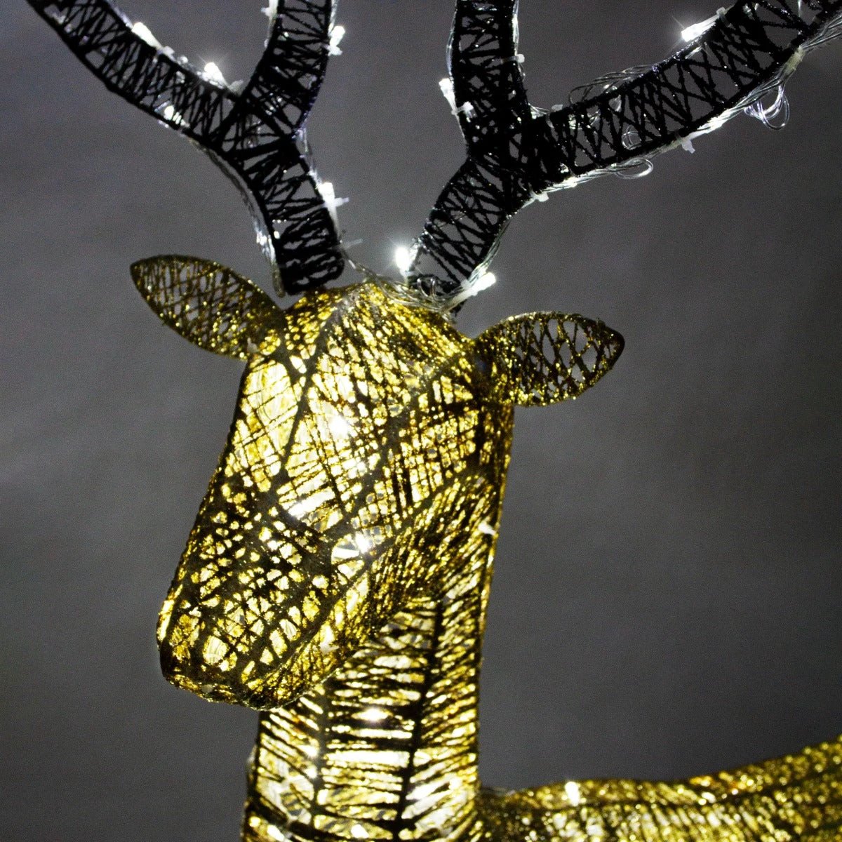 Monster Shop Light up Reindeer Gold Stag & Doe Set -