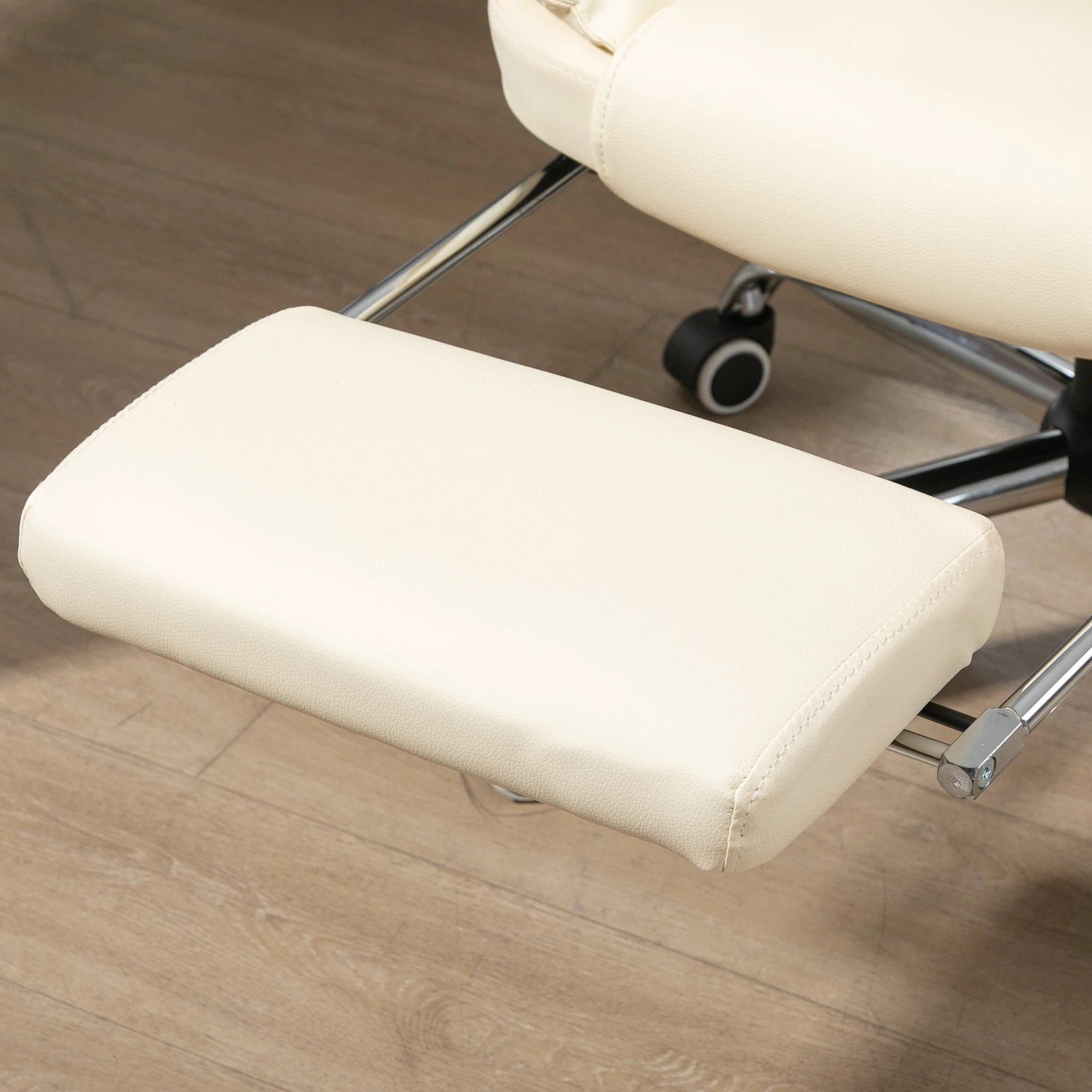 HOMCOM Executive Office Chair, Recliner Computer Chair with Footrest, Cream by HOMCOM