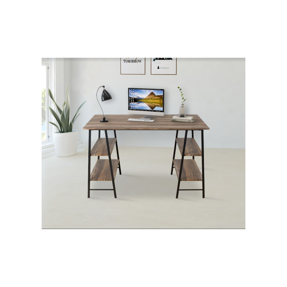 Tavolo Home Office Desk with Both Side Shelf- TAVOLO - Desks Desk