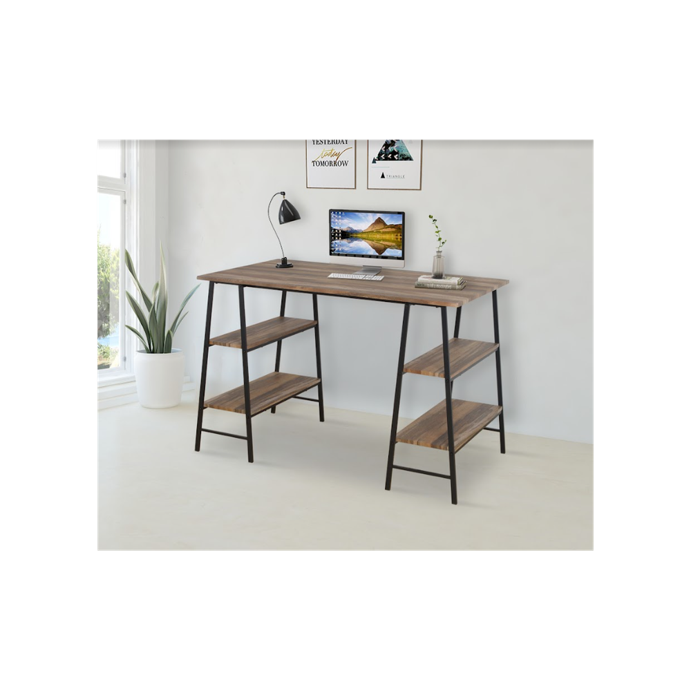 Tavolo Home Office Desk with Both Side Shelf- TAVOLO - Desks Desk