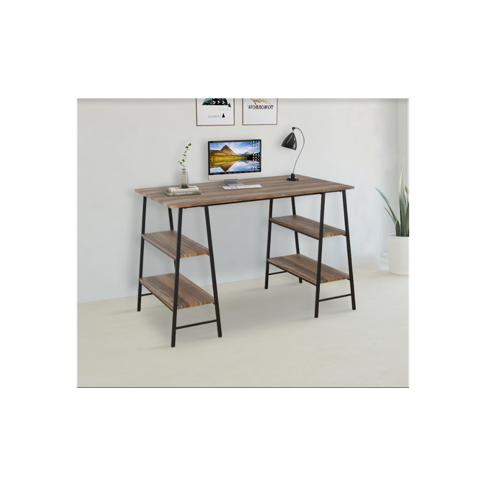 Tavolo Home Office Desk with Both Side Shelf- TAVOLO - Desks Desk