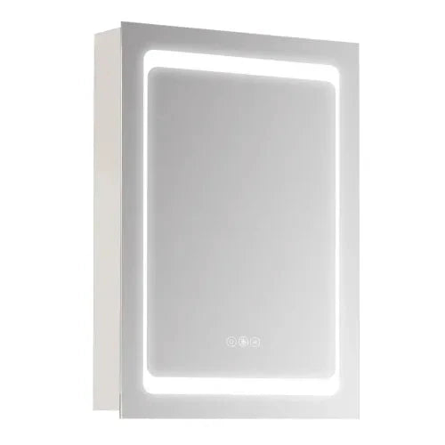 Bathroom LED Lighted Mirror Cabinet Wall-mount with Storage Shelves Touch Switch
