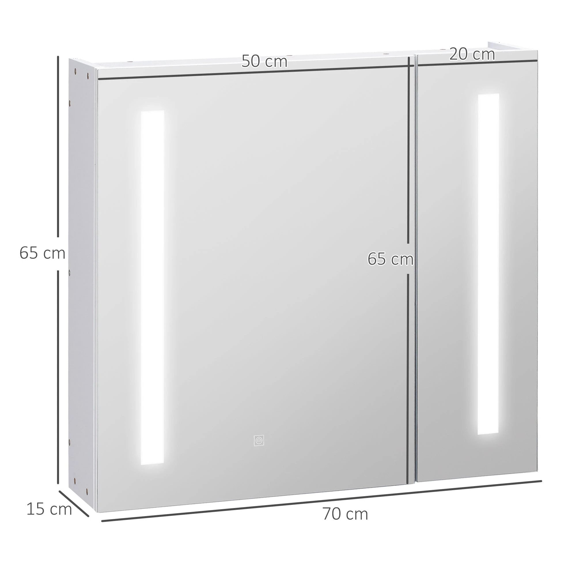 kleankin LED Illuminated Mirror Cabinet Lights, Touch Switch, for Bathroom by Unbranded