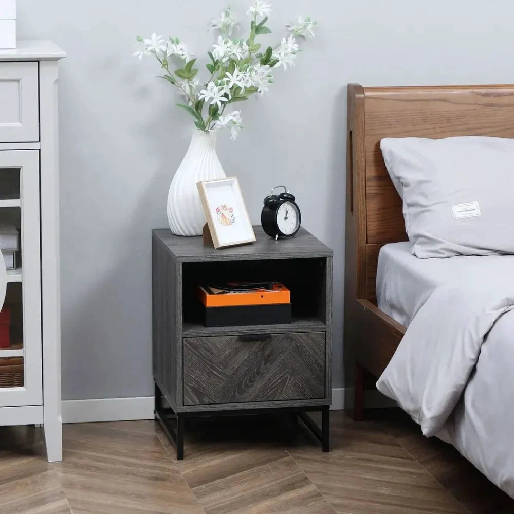 Nightstand, Bedside Table with Drawer and Shelf End Table Living Room, Bedroom by Unbranded