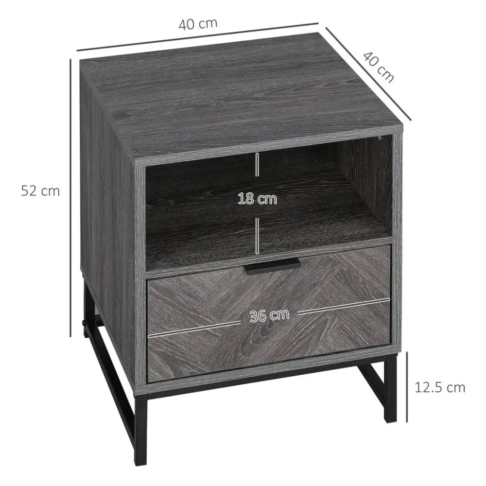 Nightstand, Bedside Table with Drawer and Shelf End Table Living Room, Bedroom by Unbranded