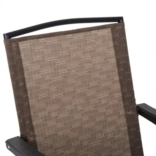 Unbranded 3 PCS Patio Furniture Bistro Set with Folding Chairs Tempered Glass Table Brown - Bistro Sets