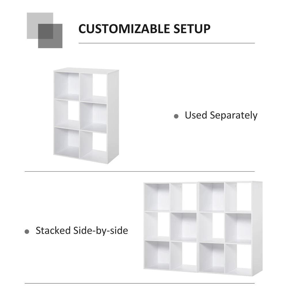 Unbranded Storage Cabinet Bookcase 6 Cube Organiser Shelves White - Uncategorized Bookcase
