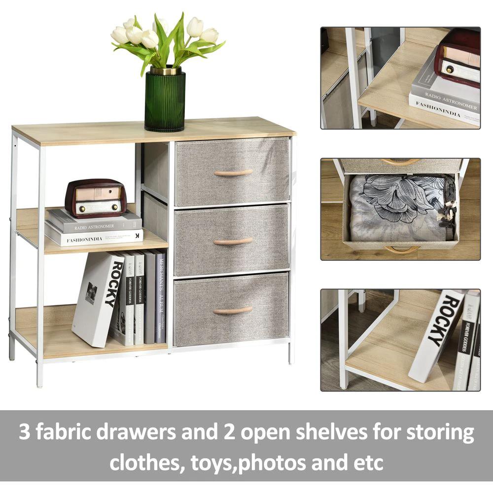 Unbranded Chest Dresser with 3 Drawers Storage Cabinet Organizer, Beige - Chest of Drawers