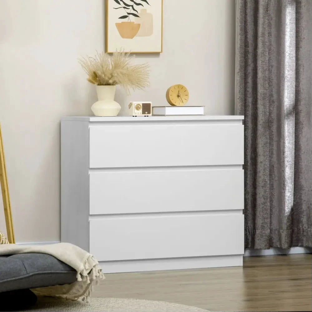 Unbranded Chest of Drawers 3-Drawer Dresser Storage Organiser for Bedroom, White - Uncategorized Chest of Drawers