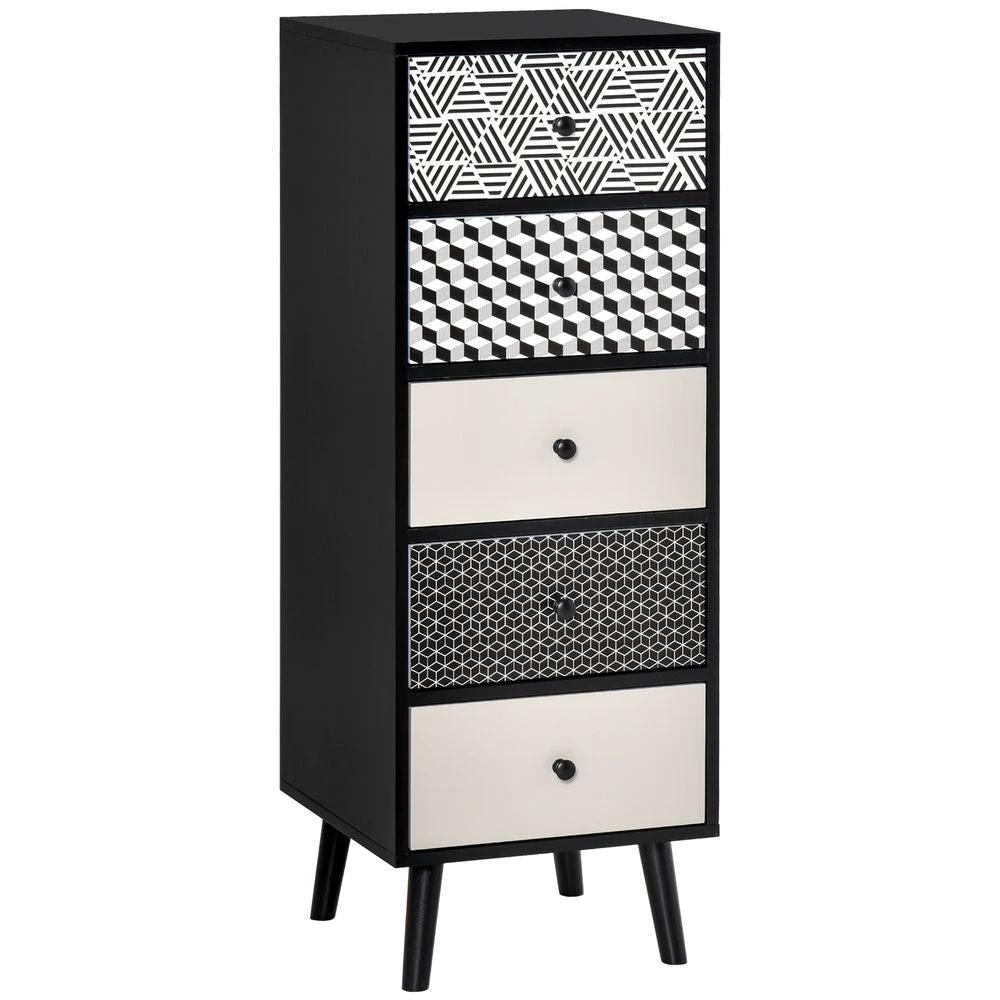 Chest of Drawers, 5 Drawer Dresser, Wooden Storage Cabinet Bedroom, Living Room by Unbranded