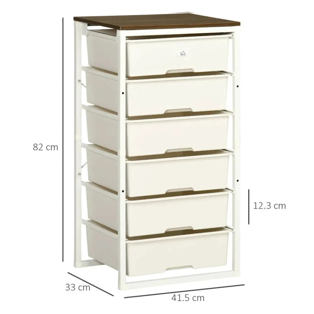 Chest of Drawers 6-Drawer Dresser Storage Cabinet Bedroom Living Room White