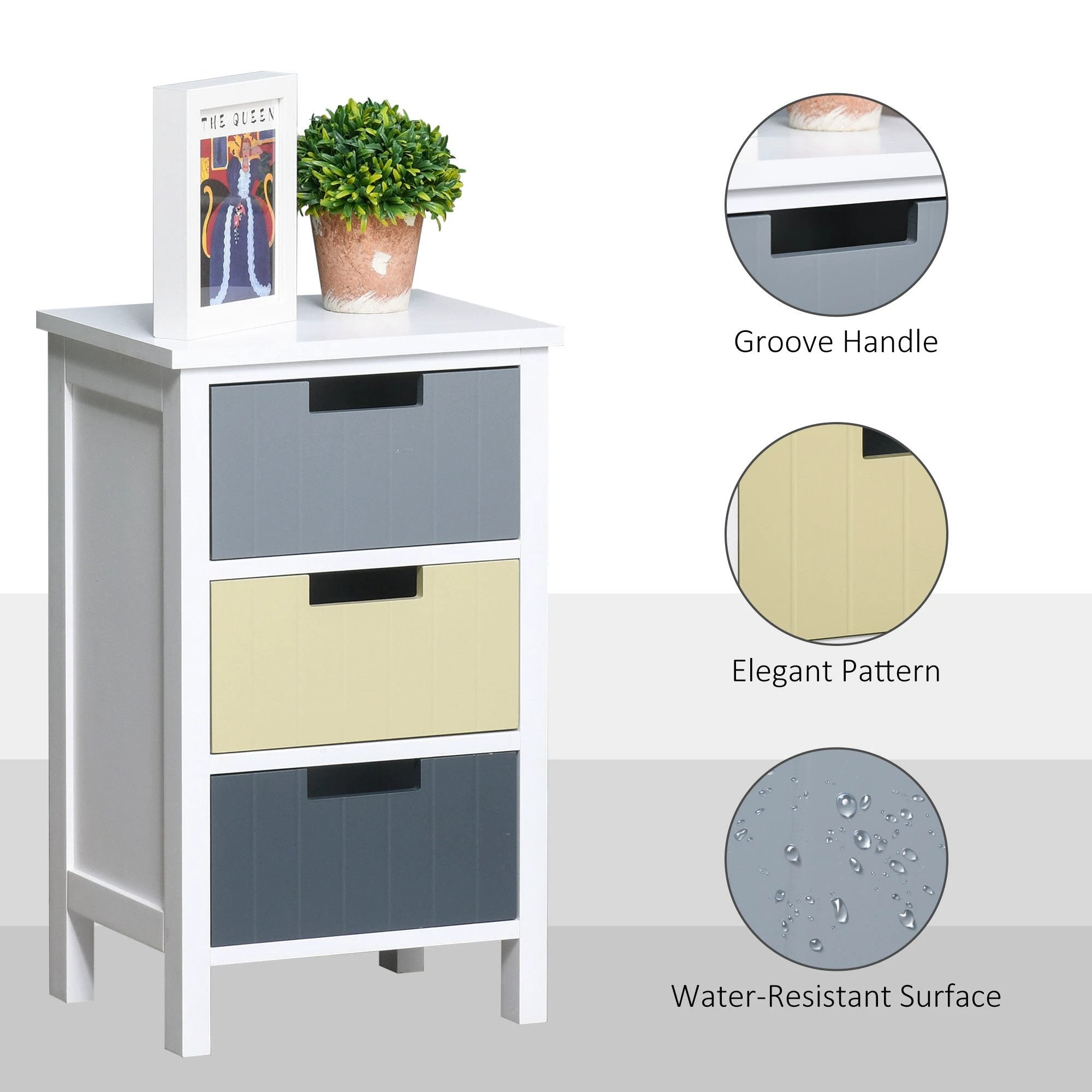 Unbranded 3 Drawer Colourful Storage Cabinet Tower Dresser Chest Organiser Home -