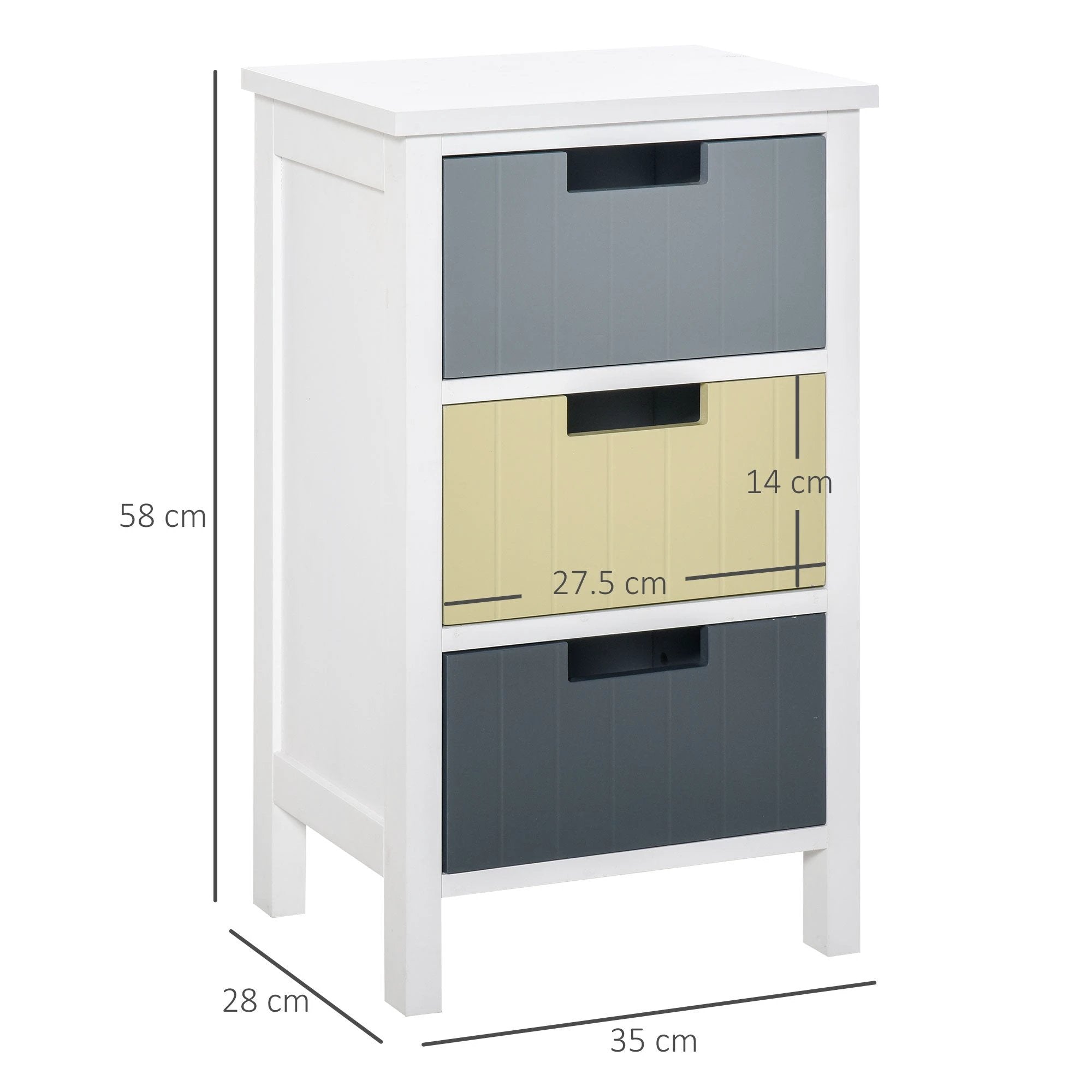 Unbranded 3 Drawer Colourful Storage Cabinet Tower Dresser Chest Organiser Home -