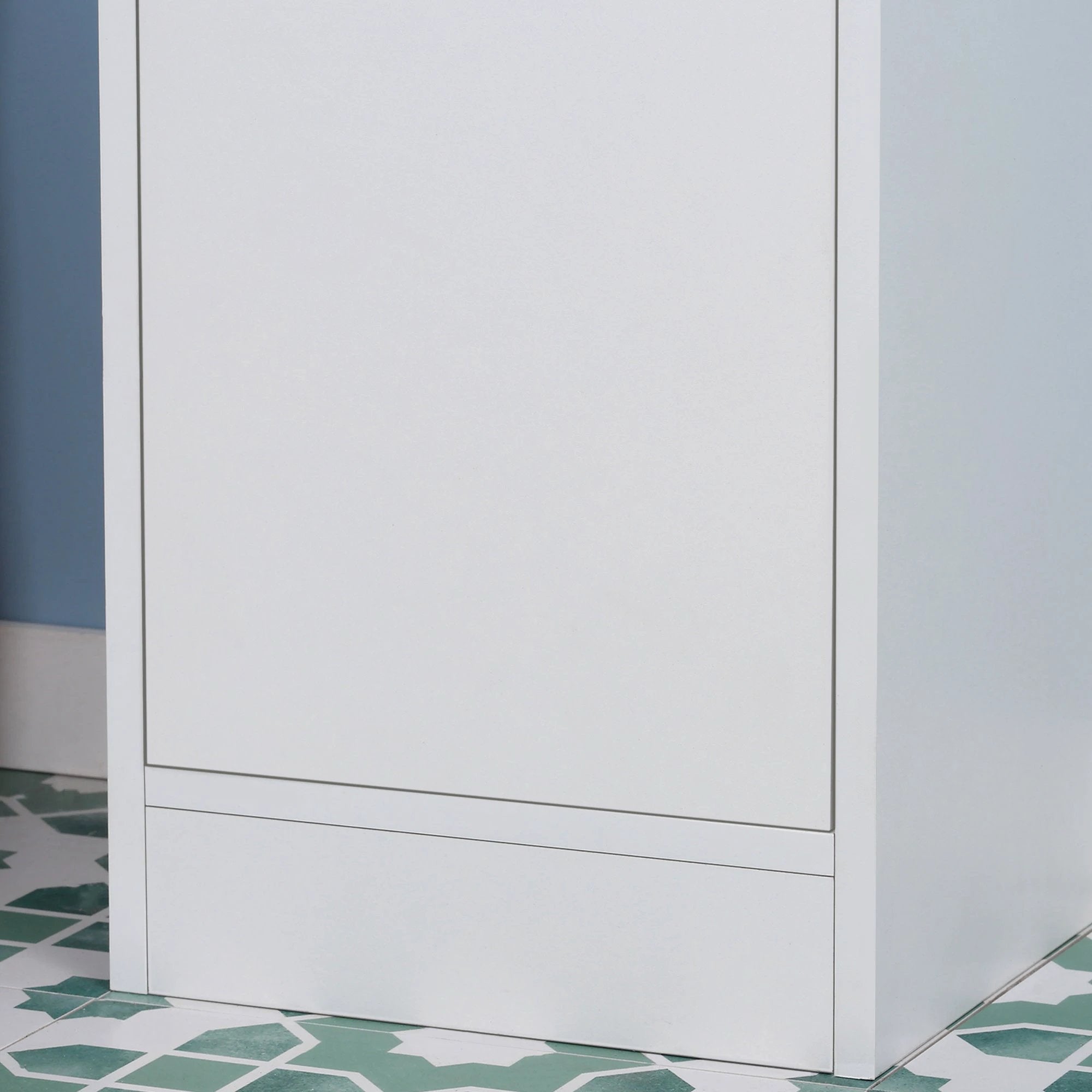 kleankin Tall Bathroom Storage Cabinet Narrow Freestanding Cabinet with Mirror by Unbranded