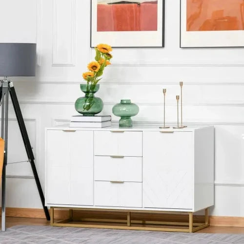 Unbranded Modern Storage Cabinet Freestanding Cupboard with 3 Drawers for Dining Room -