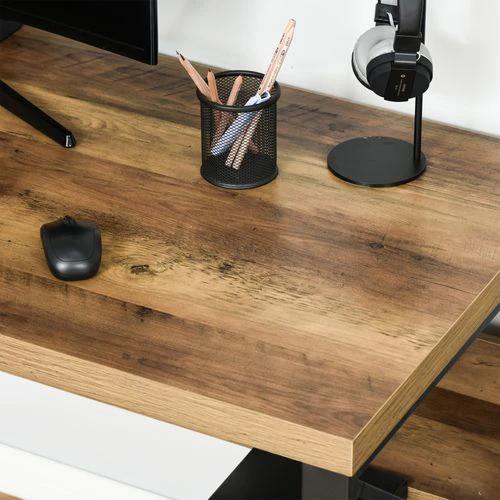 Computer Writing Desk K-Shaped Steel Leg Storage Shelf Home Office by Unbranded