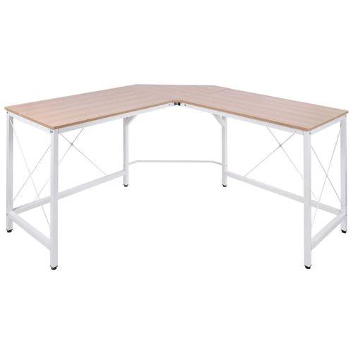 Corner L-Shape Desk Home Office Gaming Computer PC Workstation Oak