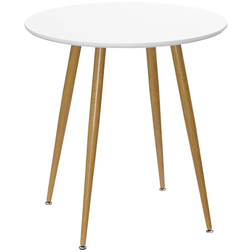 Round Dining Table Matte Top Metal legs, Kitchen Table for 2 People