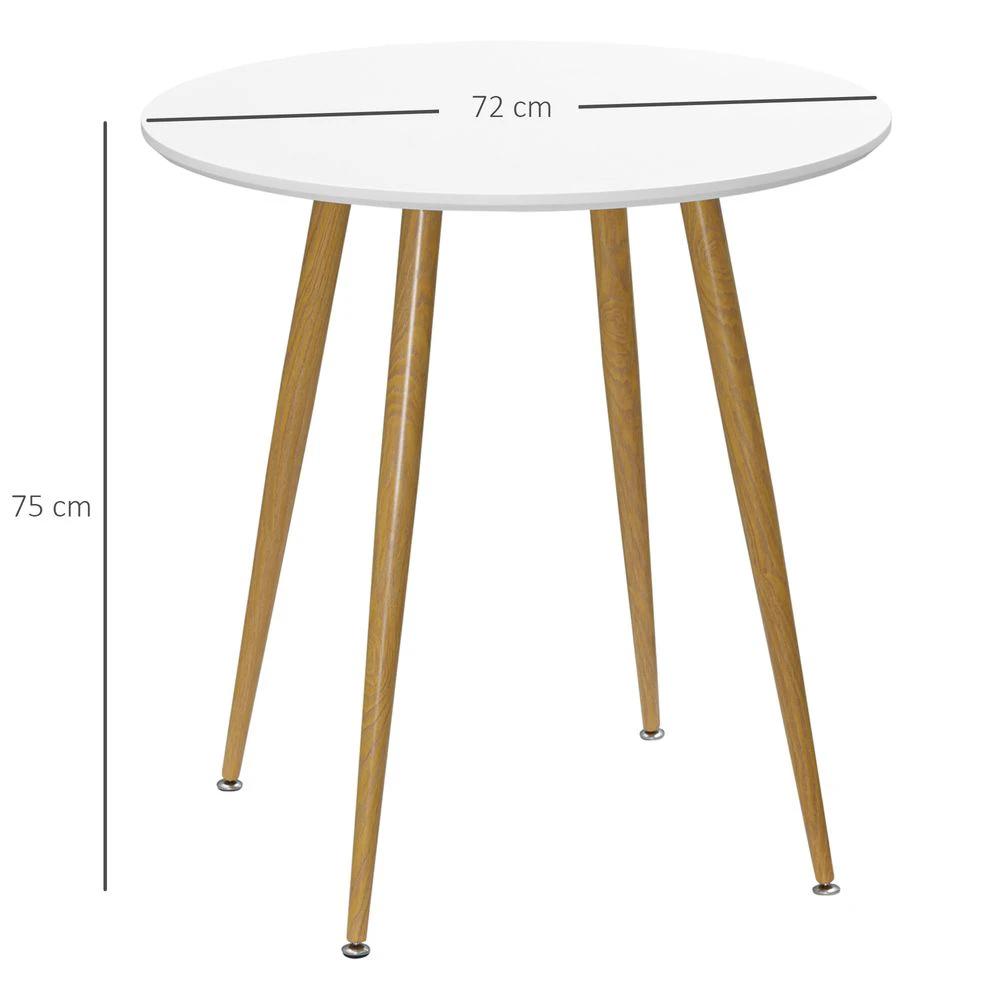 Round Dining Table Matte Top Metal legs, Kitchen Table for 2 People