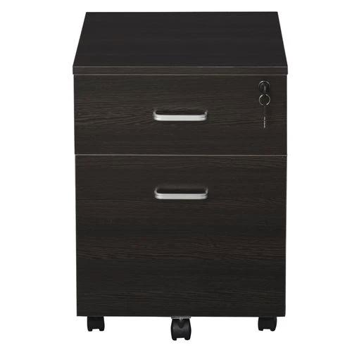 Unbranded 2-Drawer Locking Office Filing Cabinet 5 Wheels Rolling Storage Brown Vinsetto - Filing Cabinet