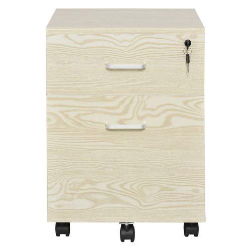 2-Drawer Locking Office Filing Cabinet 5 Wheels Rolling Storage Oak Vinsetto by Unbranded
