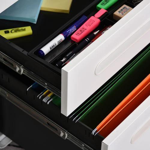 Unbranded 3 Draw Modern Steel Filing Cabinet w/ 4 Wheels Lock Pencil Box White Vinsetto - Filing Cabinet