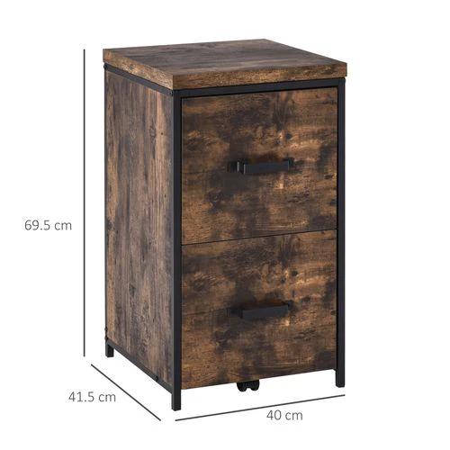 70cm Vertical Office Filing Cabinet w/ 2 Drawer, Hanging File Folder Vinsetto by Unbranded
