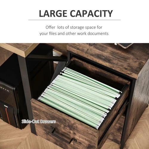 70cm Vertical Office Filing Cabinet w/ 2 Drawer, Hanging File Folder Vinsetto by Unbranded