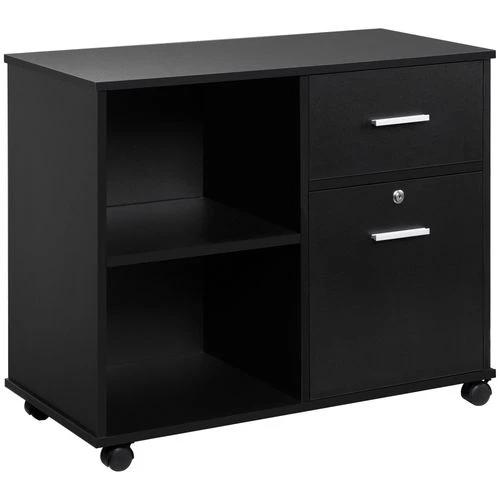 Filing Cabinet Mobile Printer Stand Drawer for A4 Size Files, Black Vinsetto by Unbranded