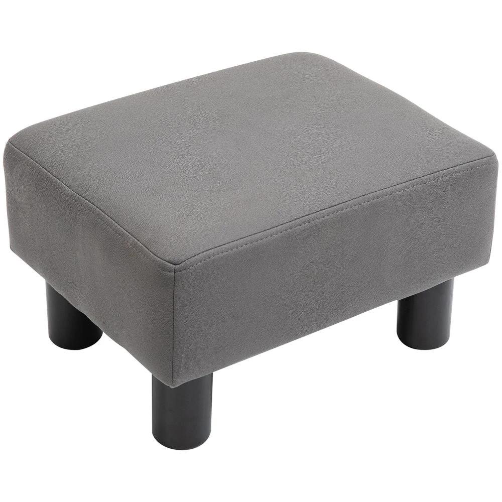 Unbranded Ottoman Footrest Seat Chair Footstool Small PU Leather Home Office Grey - Uncategorized Footstool
