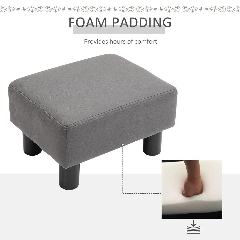 Unbranded Ottoman Footrest Seat Chair Footstool Small PU Leather Home Office Grey - Uncategorized Footstool