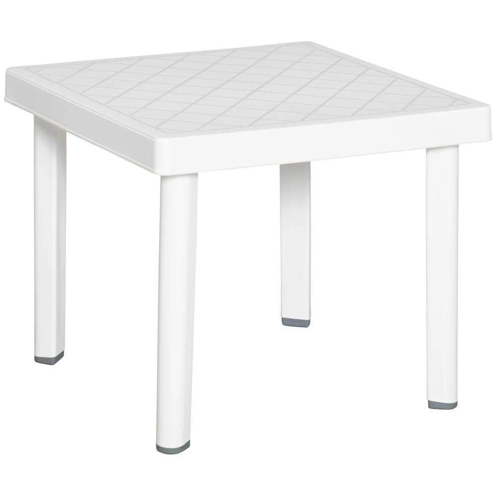 Garden End Table Outdoor Square Accent Coffee Table for Drink Snack Outsunny by Unbranded