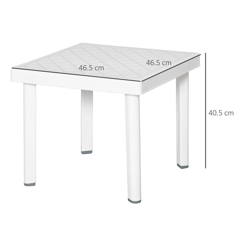 Garden End Table Outdoor Square Accent Coffee Table for Drink Snack Outsunny by Unbranded