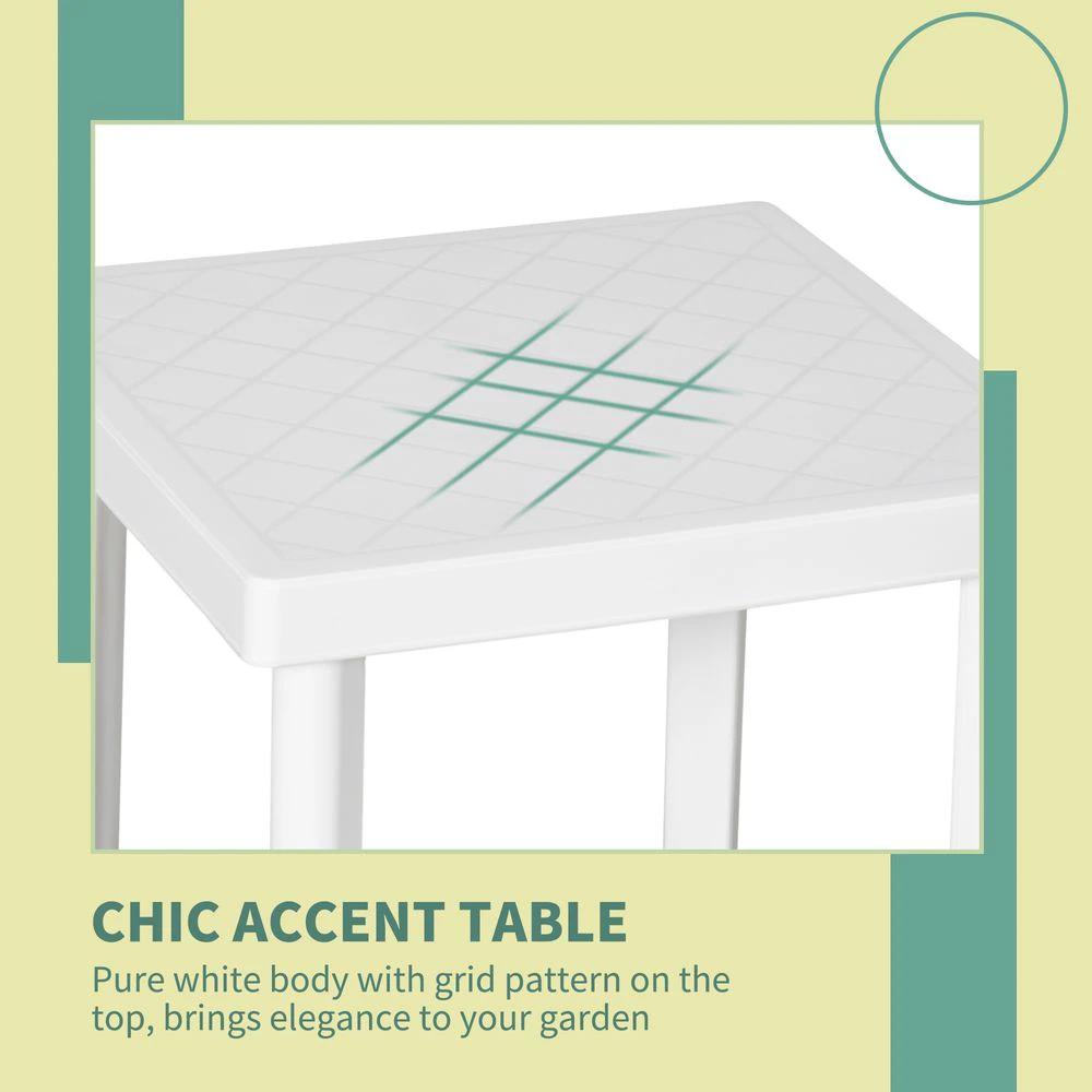 Unbranded Garden End Table Outdoor Square Accent Coffee Table for Drink Snack Outsunny - Uncategorized Garden Table