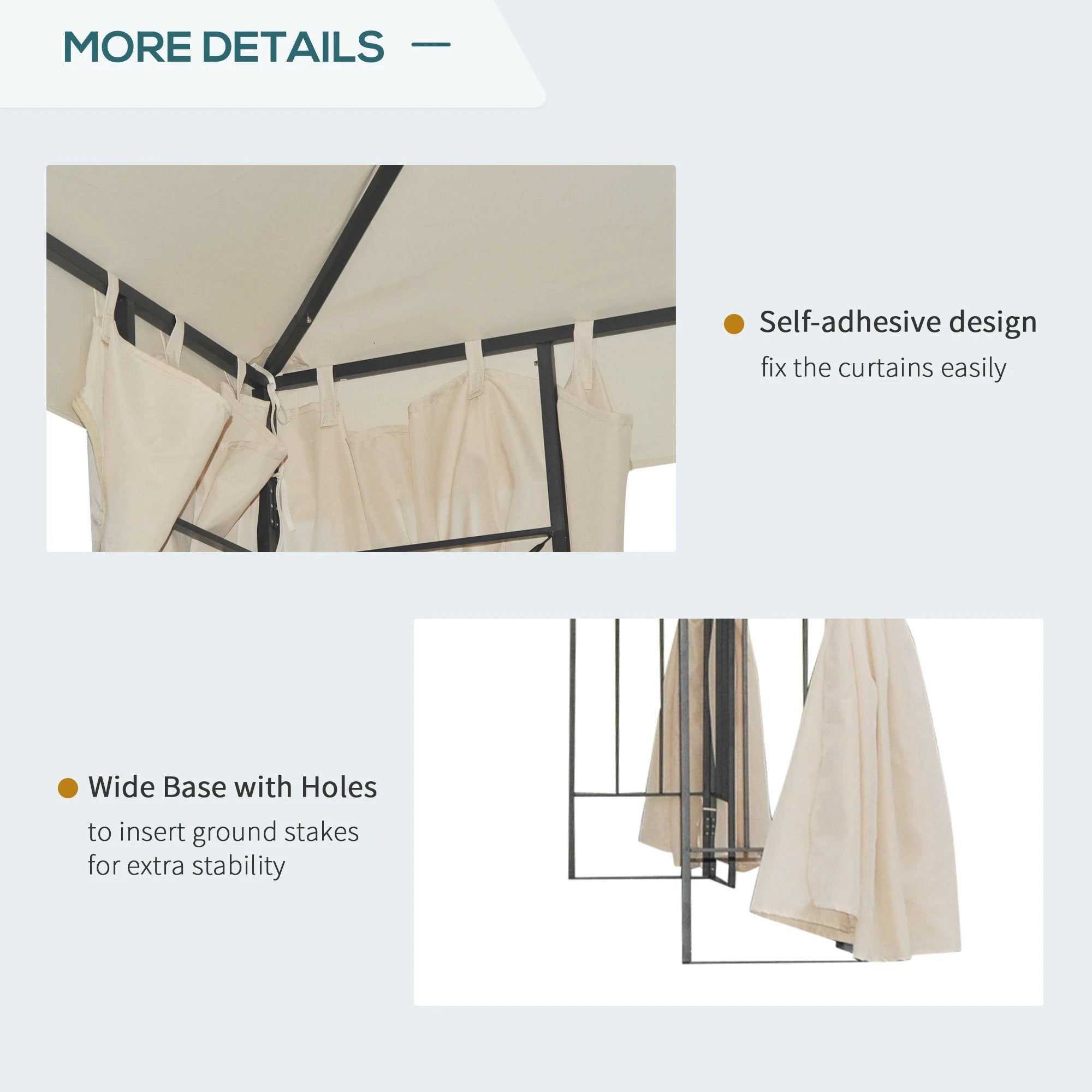 Unbranded 3 x 3m Garden Metal Gazebo Sun Shade Shelter Outdoor Party Tent Outsunny - Gazebos