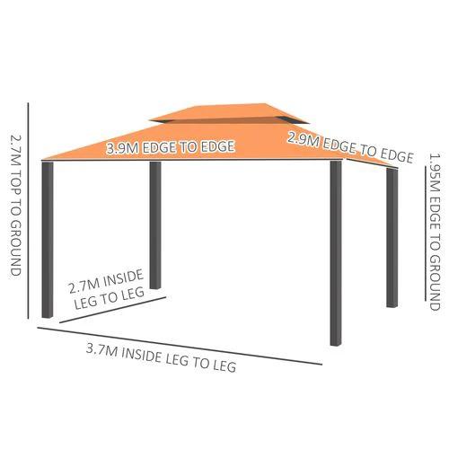 Unbranded 3m x 3.6m Aluminium Gazebo Canopy Patio Marquee Party Tent Outdoor - Gazebos