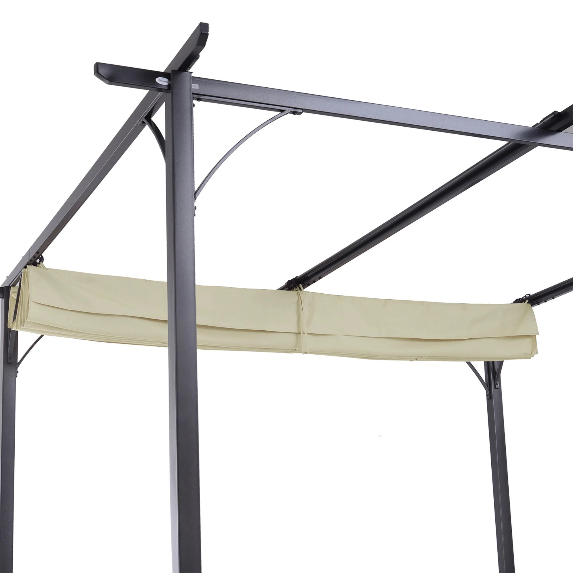 Unbranded 3x3m Outdoor Pergola Metal Gazebo Porch Awning Retractable Canopy Outsunny - Gazebos