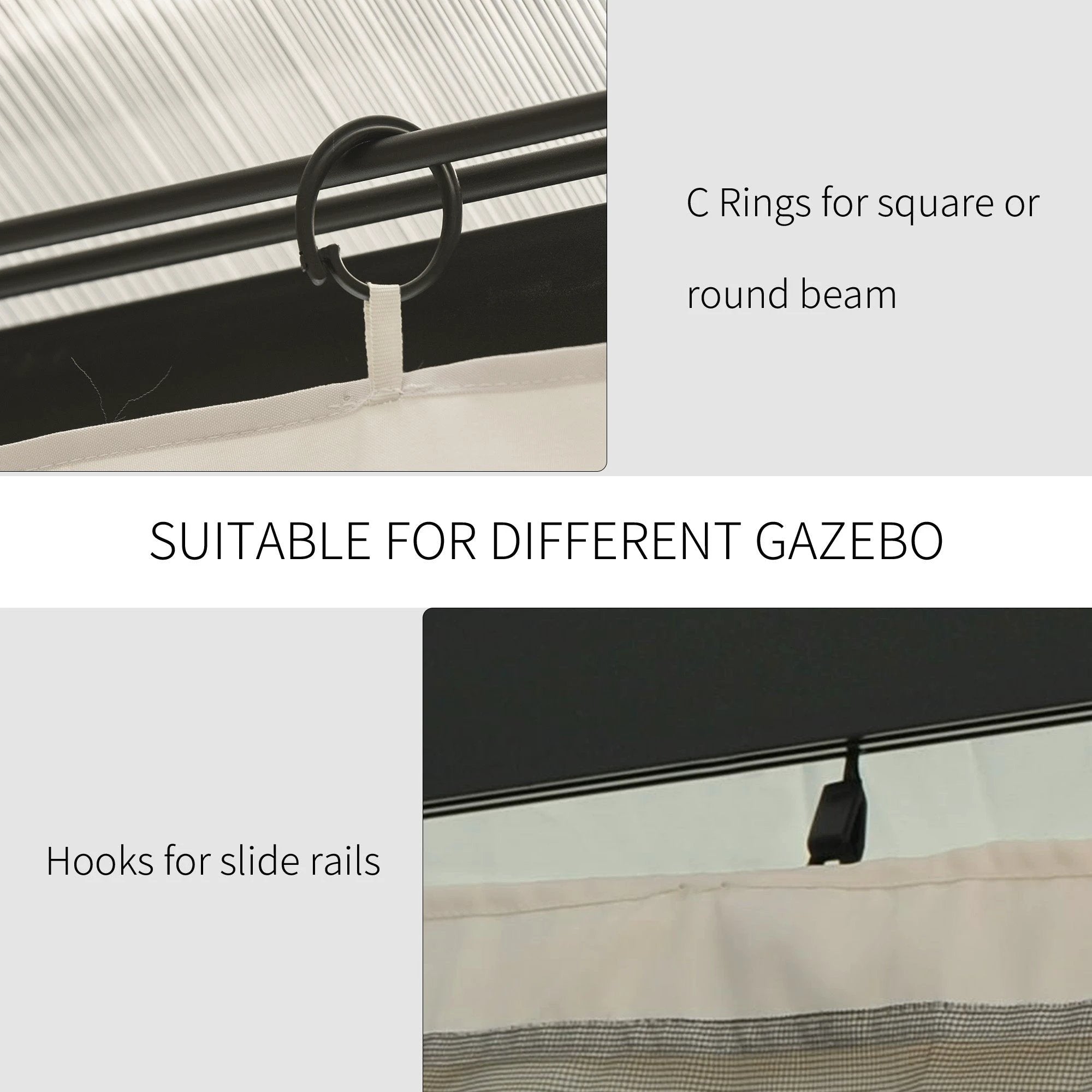 4 Pack Gazebo Replacement Sidewalls Privacy Panel for 3 x 4m Gazebo Outsunny by Unbranded