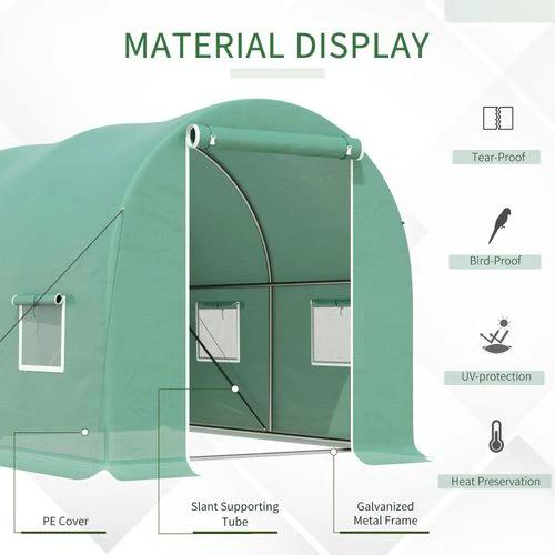 Outsunny Greenhouse Polytunnel Walk-in Grow Plant Steel 3 x 2 M Outdoor by Unbranded