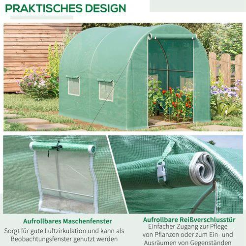 Outsunny Greenhouse Polytunnel Walk-in Grow Plant Steel 3 x 2 M Outdoor by Unbranded