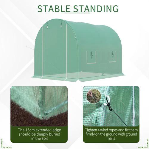 Outsunny Greenhouse Polytunnel Walk-in Grow Plant Steel 3 x 2 M Outdoor by Unbranded