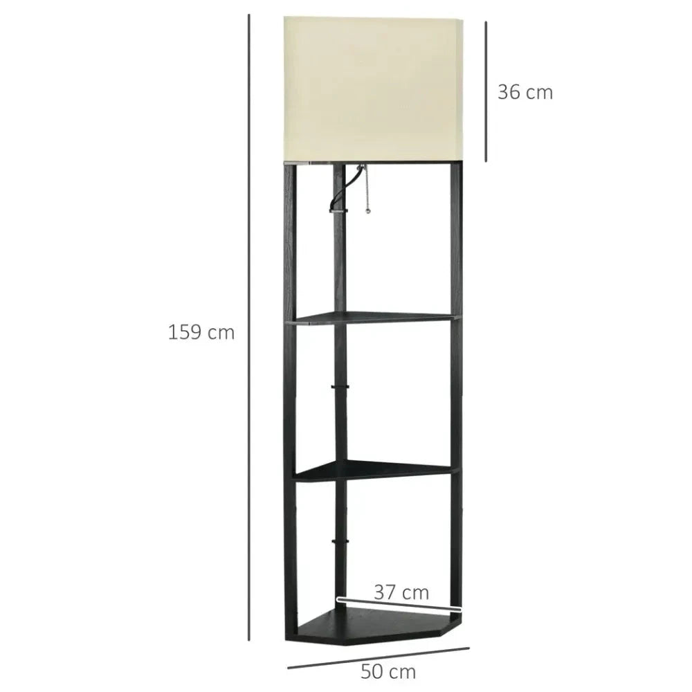Unbranded Corner Floor Lamp with Shelves, Modern Standing Lamps for Living Room Bedroom - Uncategorized Lamp