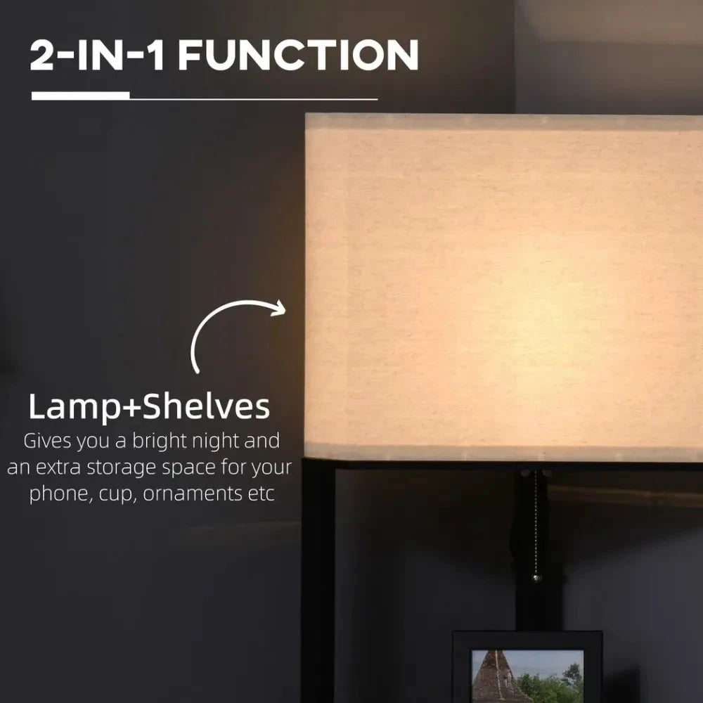 Unbranded Corner Floor Lamp with Shelves, Modern Standing Lamps for Living Room Bedroom - Uncategorized Lamp