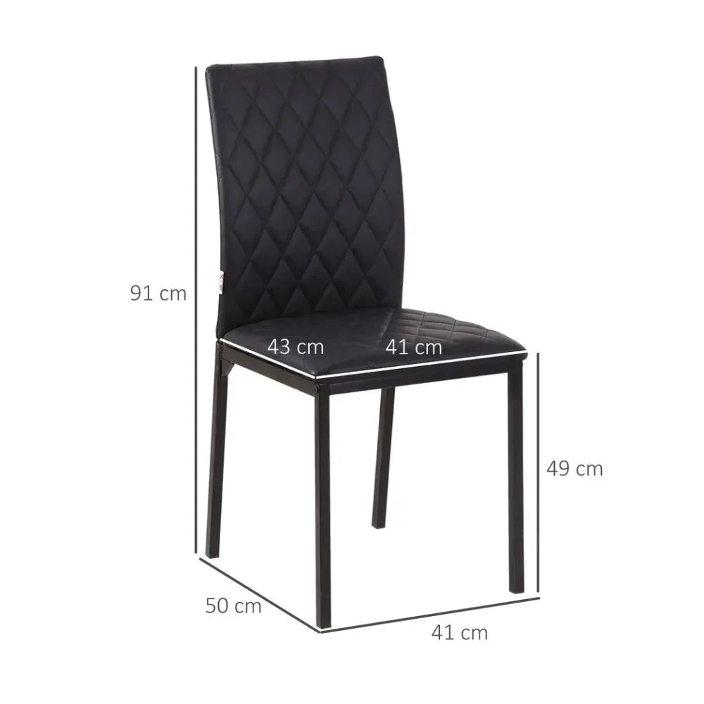 Unbranded Modern Dining Chairs Faux Leather Accent Chairs for Kitchen, Set of 4, Black - Uncategorized Leather Chairs